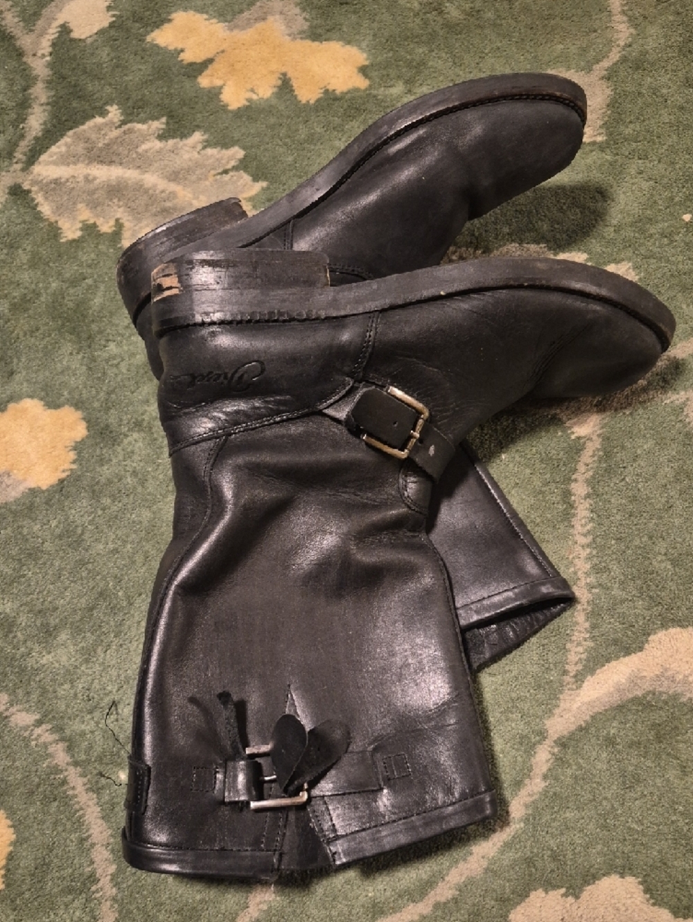 Diesel Black Leather Pull-On Engineer Boots - Picture 5 of 12